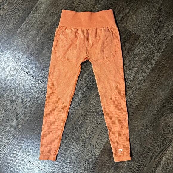 GYMSHARK Orange Vital Seamless 2.0 Leggings M - Picture 4 of 7